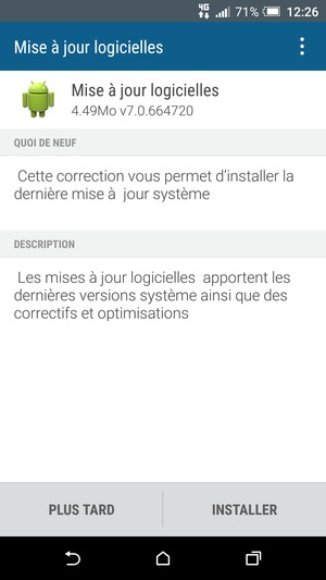 Si votre téléphone n'est pas à jour, sélectionnez INSTALLER