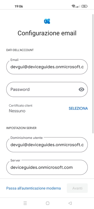 Inserisci la tua password