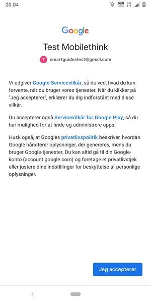 Vælg Jeg accepterer