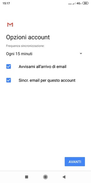 Seleziona AVANTI