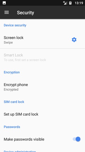 Select Set up SIM card lock
