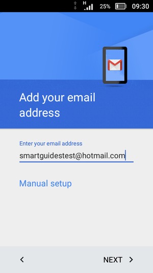 Enter your Email address and select NEXT
