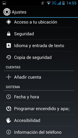 Desplácese y seleccione Información del teléfono
