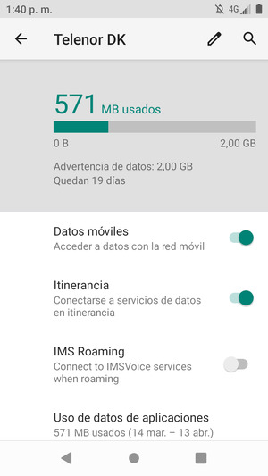 Activar o desactivar Itinerancia