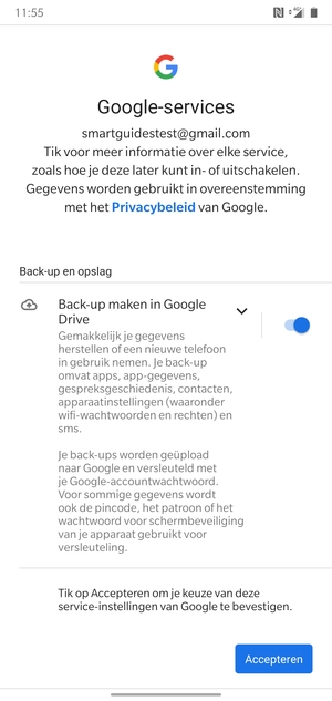 Selecteer Accepteren