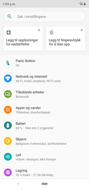 Velg Nettverk og Internett