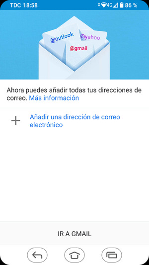 Seleccione Añadir una dirección de correo electrónico