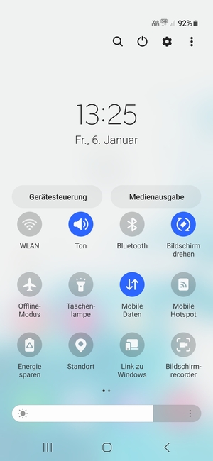 Wählen Sie Ton, um in den Vibrations-Modus zu wechseln