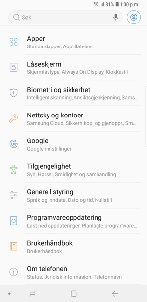 Bla til og velg Programvareoppdatering