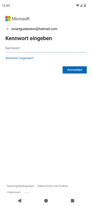 Geben Sie Ihre Passwort ein und wählen Sie Anmelden