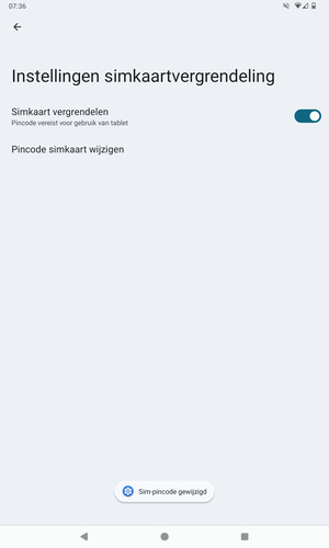 Uw Sim-pincode is gewijzigd