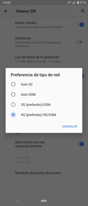 Seleccione la opción deseada