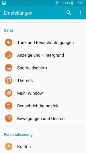 Um Ihre Bildschirmsperre zu aktivieren, gehen Sie zum Einstellungen Menü und wählen Sie  Sperrbildschirm