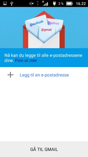 Velg Legg til en e-postadresse