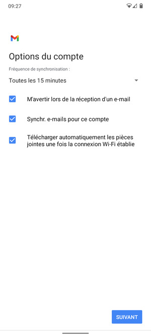 Sélectionnez SUIVANT