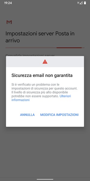 Seleziona MODIFICA IMPOSTAZIONI