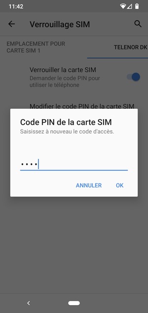 Veuillez confirmer votre nouveau code PIN de la carte SIM et sélectionner OK