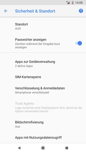 Wählen Sie SIM-Kartensperre