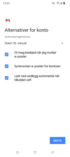 Velg NESTE