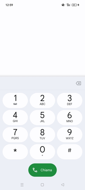 Premi e tieni premuto il numero 1