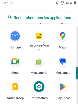 Faites défiler et sélectionnez Paramètres