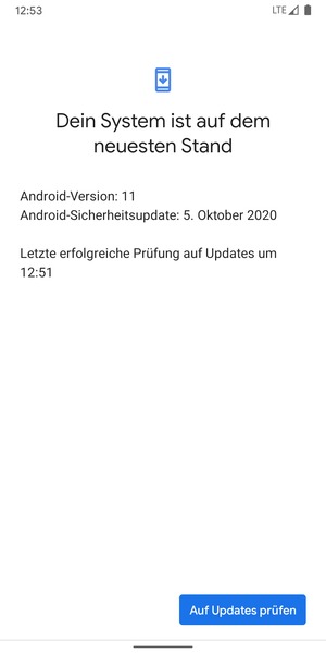 Falls Ihr Handy aktualisiert ist, wird Ihnen der folgende Bildschirm angezeigt