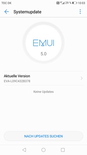 Falls Ihr Handy aktualisiert ist, wird Ihnen der folgende Bildschirm angezeigt