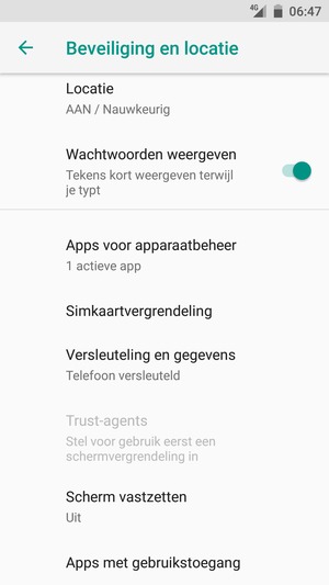 Scroll naar en selecteer Simkaartvergrendeling