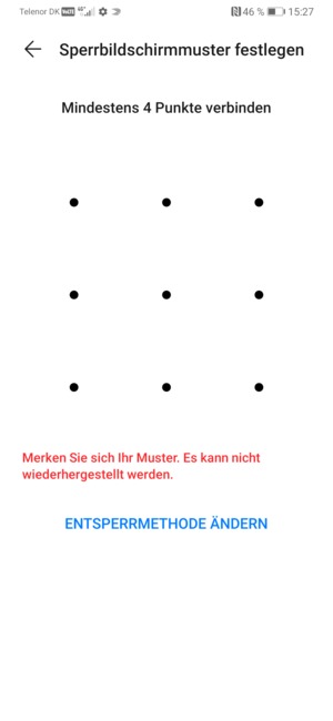Zeichnen Sie ein Entsperrmuster