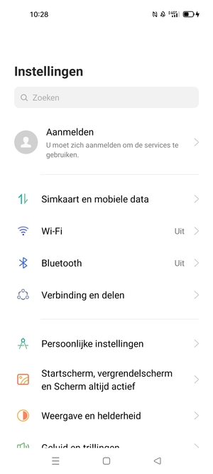 Selecteer Simkaart en mobiele data
