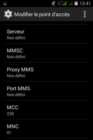 Faites défiler vers le bas et saisissez les informations MMS