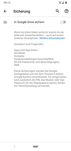 Schalten Sie In Google Drive sichern ein