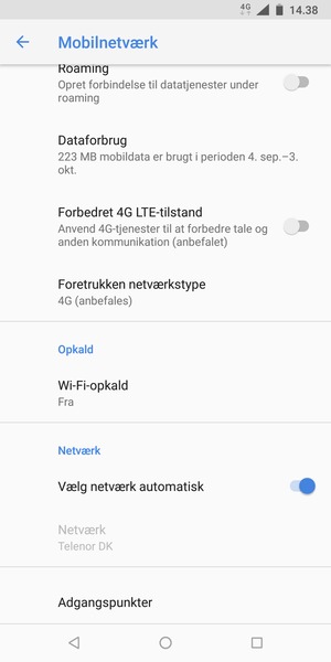 Scroll til og vælg Adgangspunkter