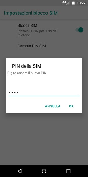 Conferma il nuovo PIN della SIM e seleziona OK
