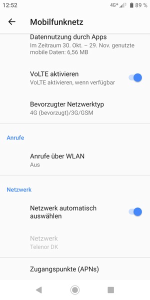 Scrollen Sie und wählen Sie Zugangspunkte (APNs)