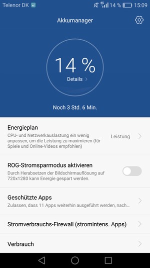 Wählen Sie Energieplan