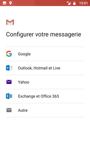 Sélectionnez Outlook, Hotmail et Live