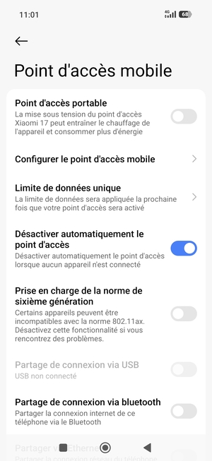 Sélectionnez Configurer le point d'accès mobile