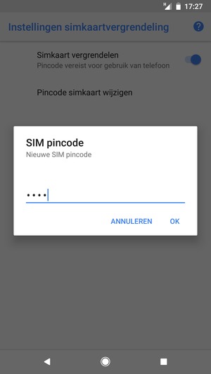 Voer uw Nieuwe SIM pincode in en selecteer OK