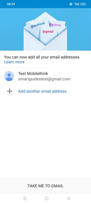Select TAKE ME TO GMAIL