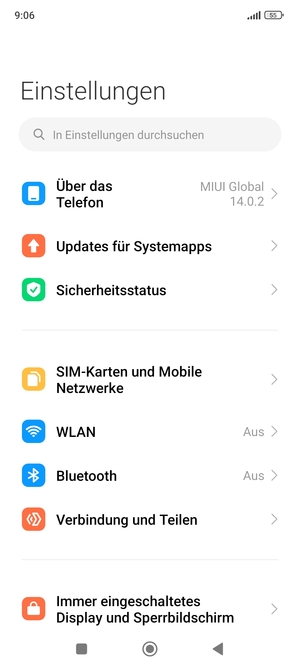 Wählen Sie SIM-Karten und Mobile Netzwerke