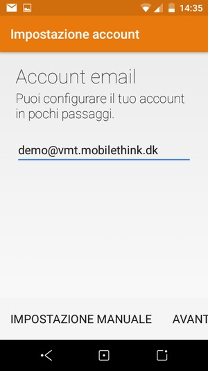 Inserisci il tuo indirizzo email e seleziona AVANTI