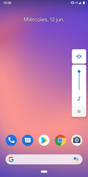 Seleccione Vibración para cambiar al modo de silencio