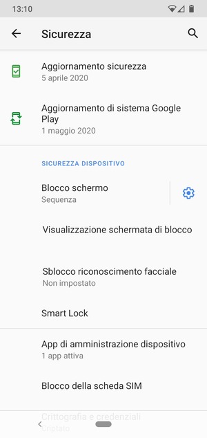 Seleziona Blocco della scheda SIM