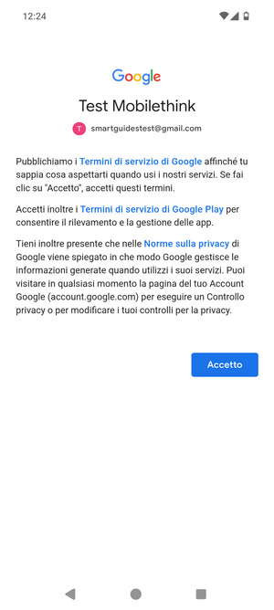 Seleziona Accetto