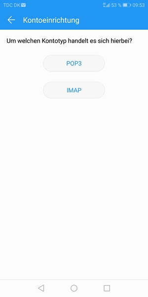 Wählen Sie POP3 oder IMAP