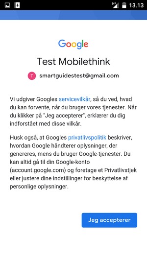 Vælg Jeg accepterer