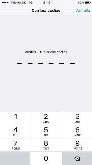 Reinserisci il tuo nuovo codice di accesso