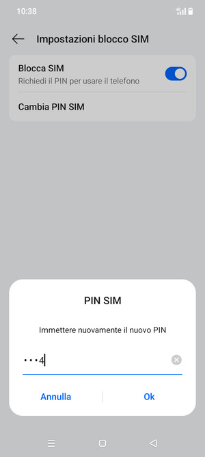 Conferma il nuovo PIN della SIM e seleziona Ok