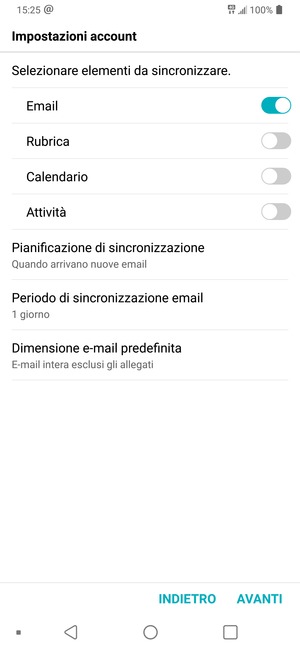 Seleziona AVANTI